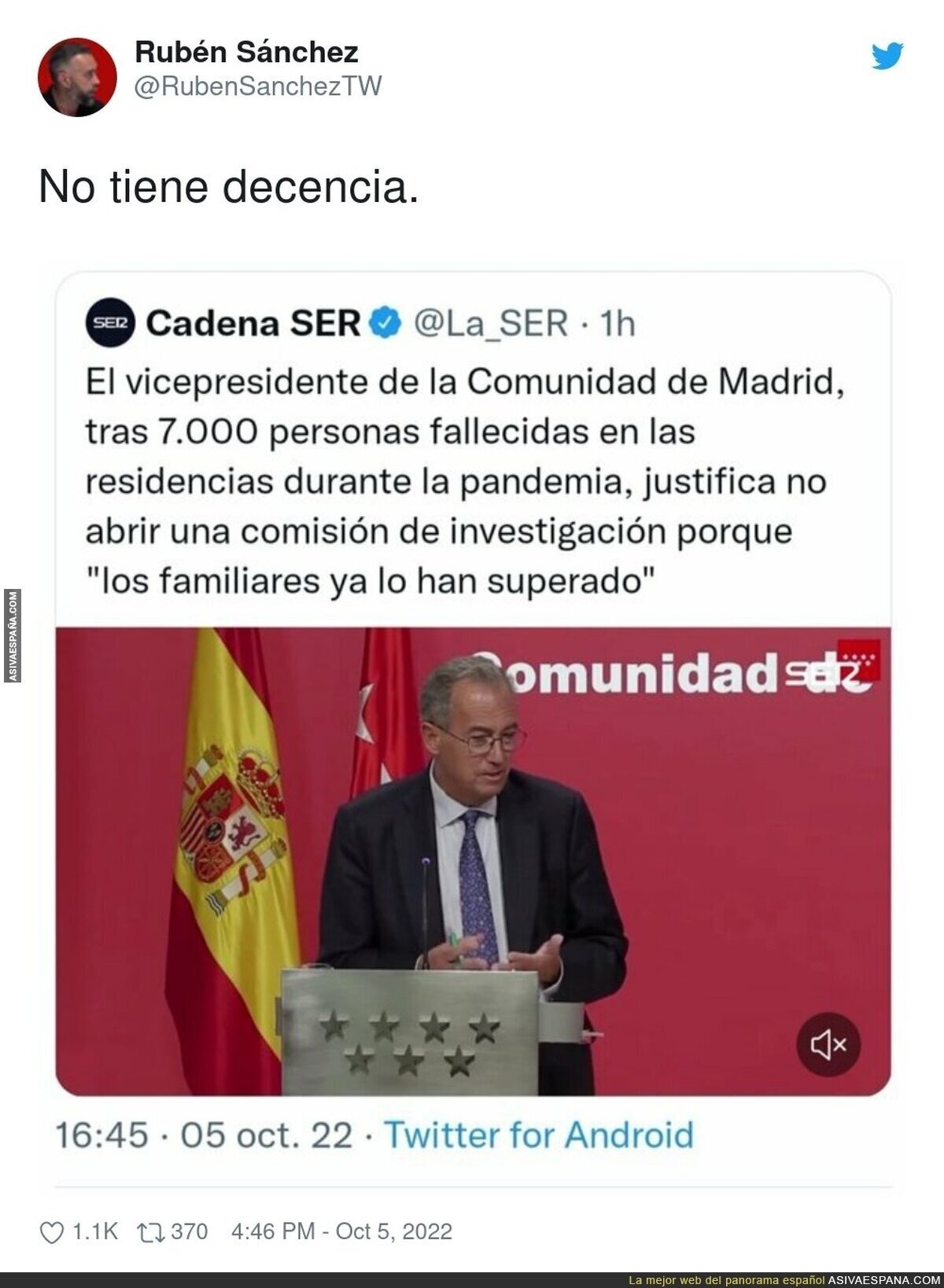 El vicepresidente de la Comunidad de Madrid es un impresentable