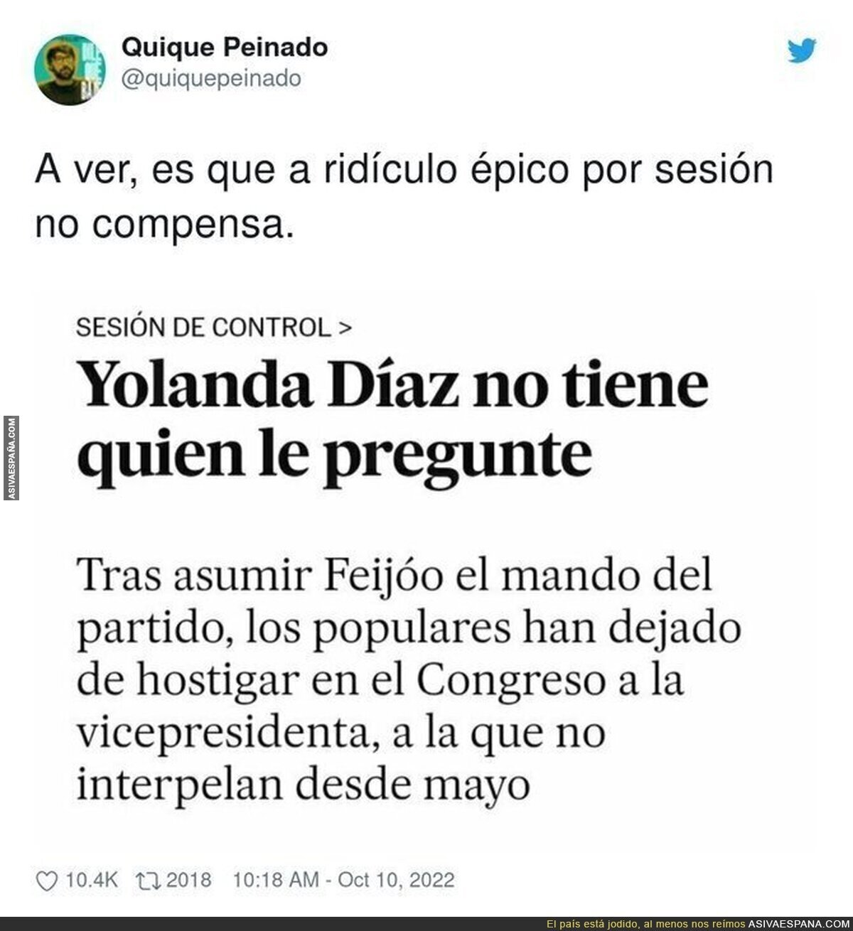 Yolanda Díaz no tiene rival en el Congreso