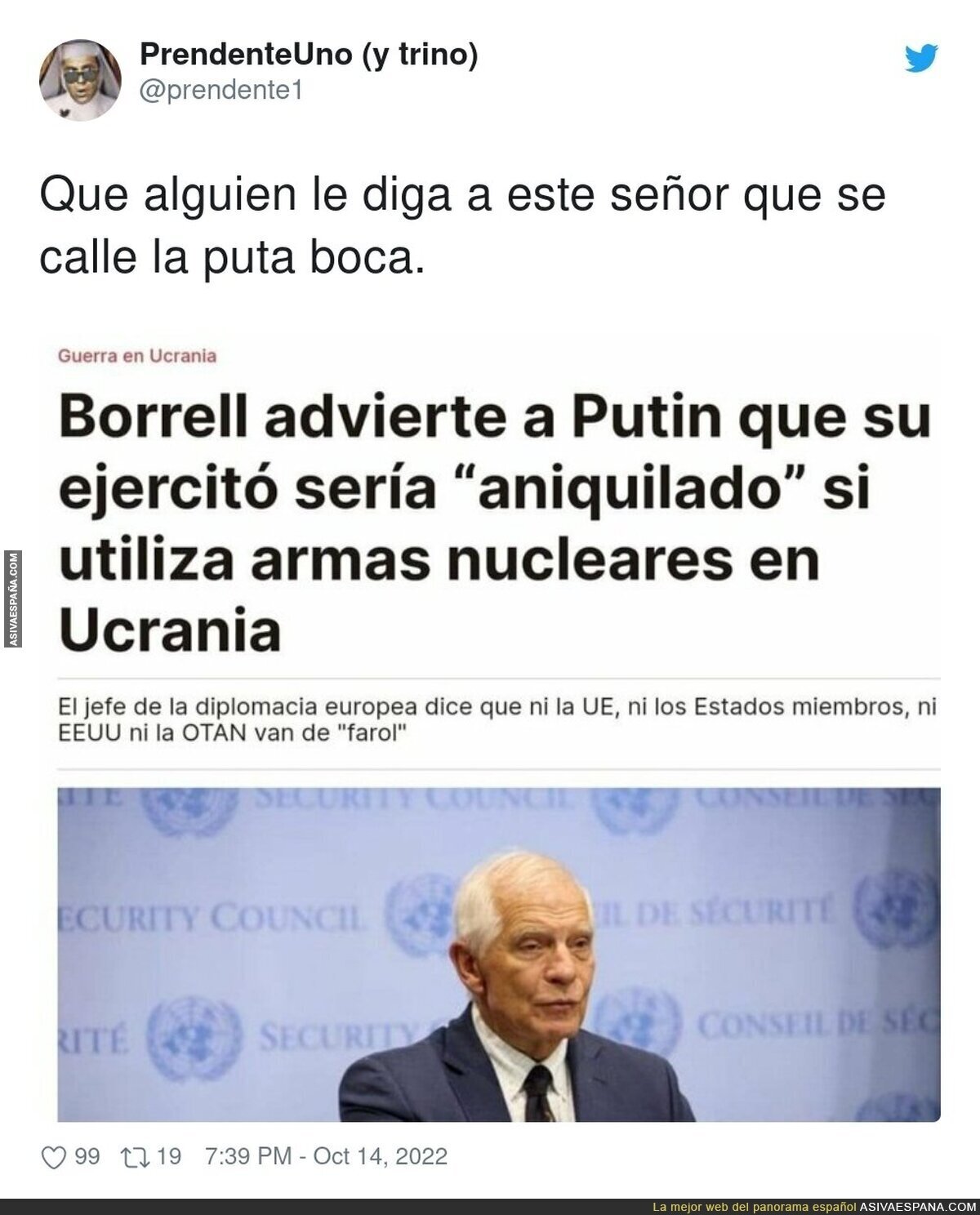 Borrell debería irse a su casa de una vez