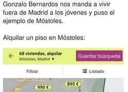 Gonzalo Bernardos no conoce la realidad de precios que hay en Madrid