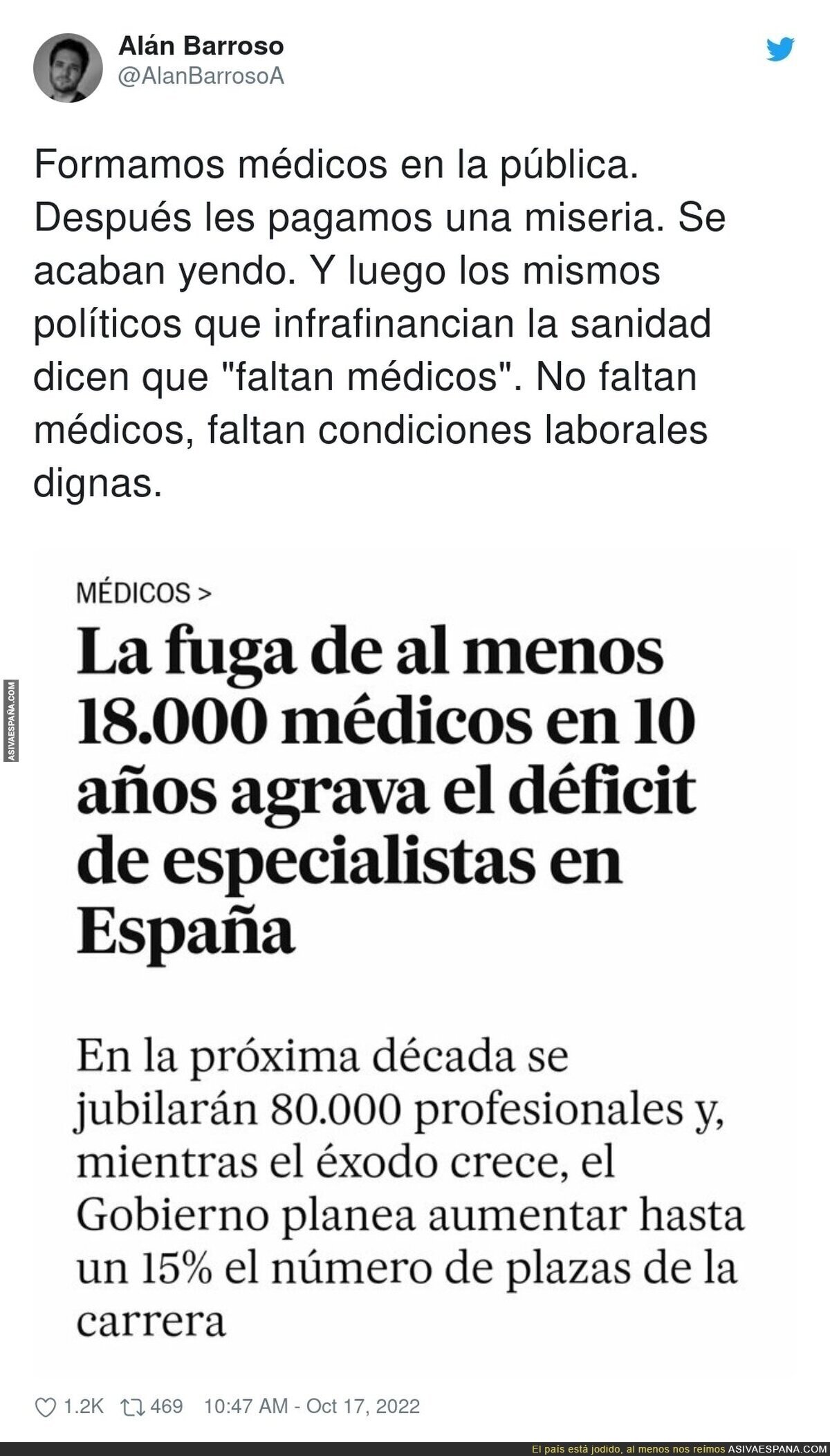 Los médicos tienen su salida segura fuera de España