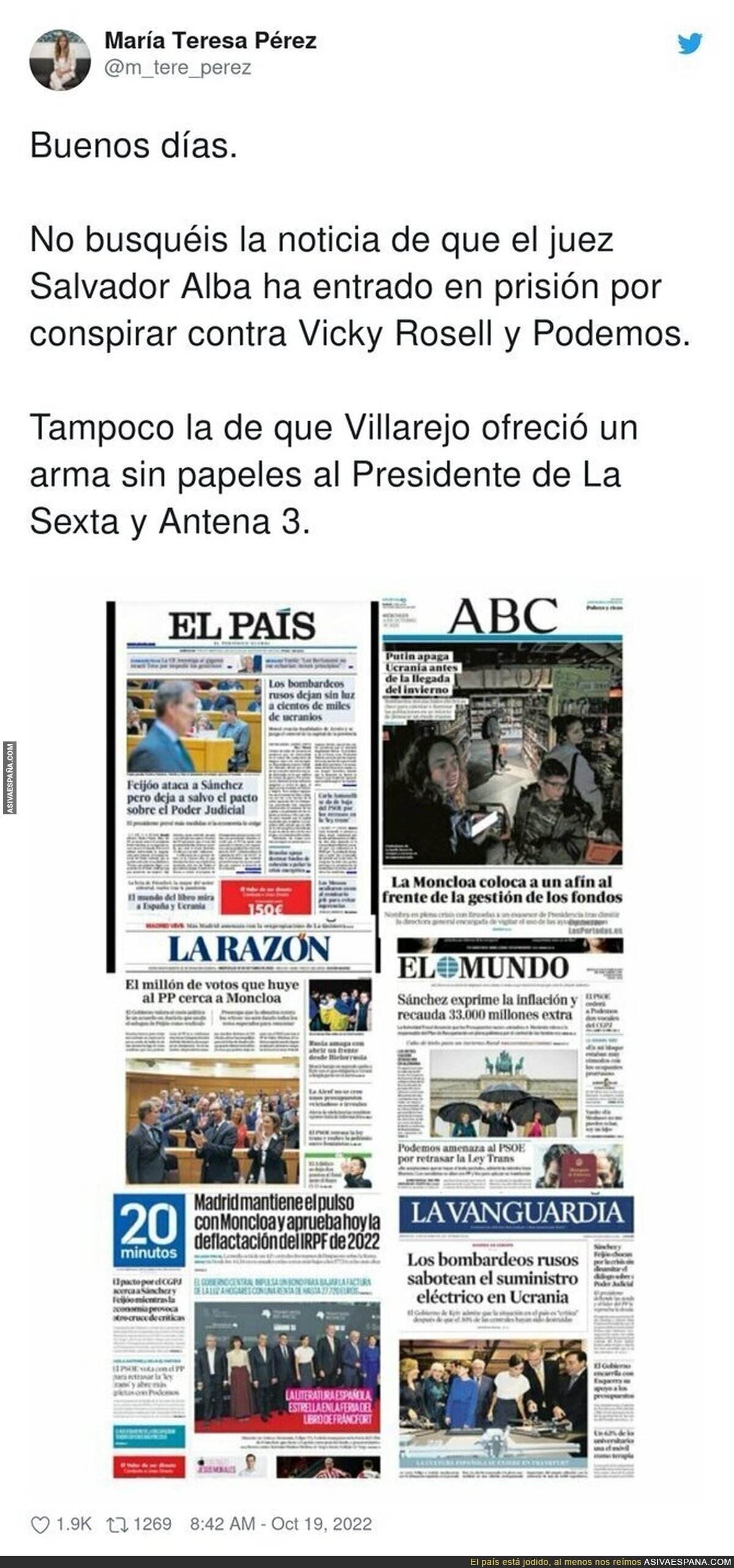Noticias que no son portadas en los medios de España