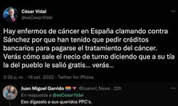 César Vidal hace el ridículo con este tuit sobre el cáncer y la gente le pone en su sitio en las respuestas
