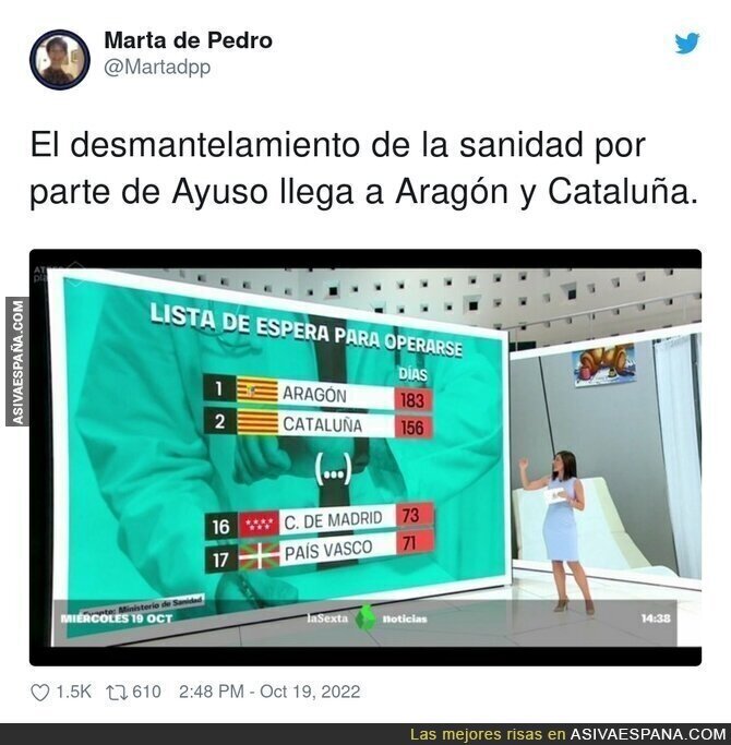 Hay otras comunidades peor en temas de Sanidad
