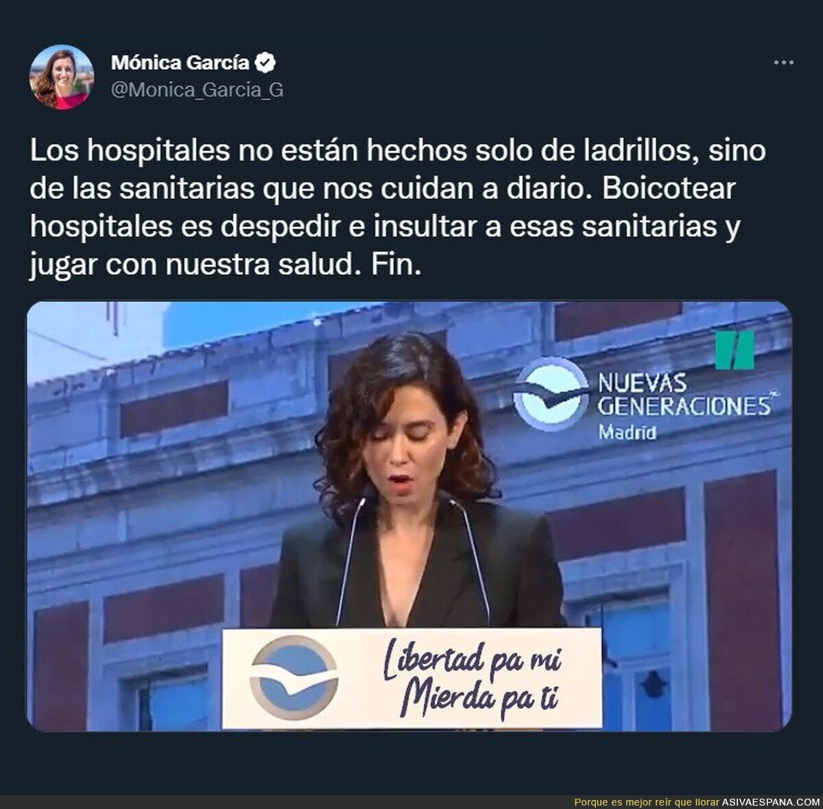 Queréis hospitales con médicos...