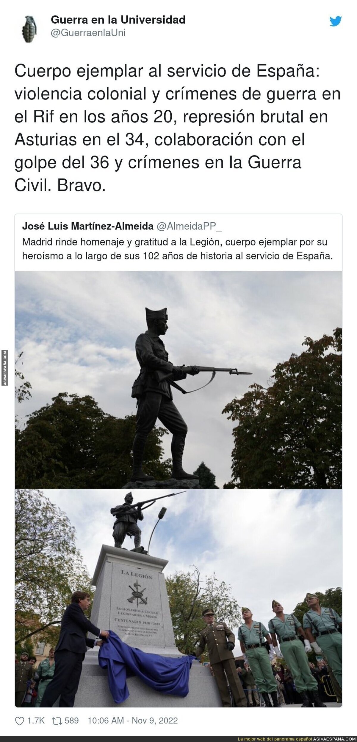 El homenaje de José Luis Martínez Almeida a un criminal