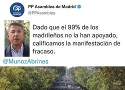 El portavoz del PP en la Asamblea de Madrid conoce el empadronamiento de cada uno de los 300.000 manifestantes