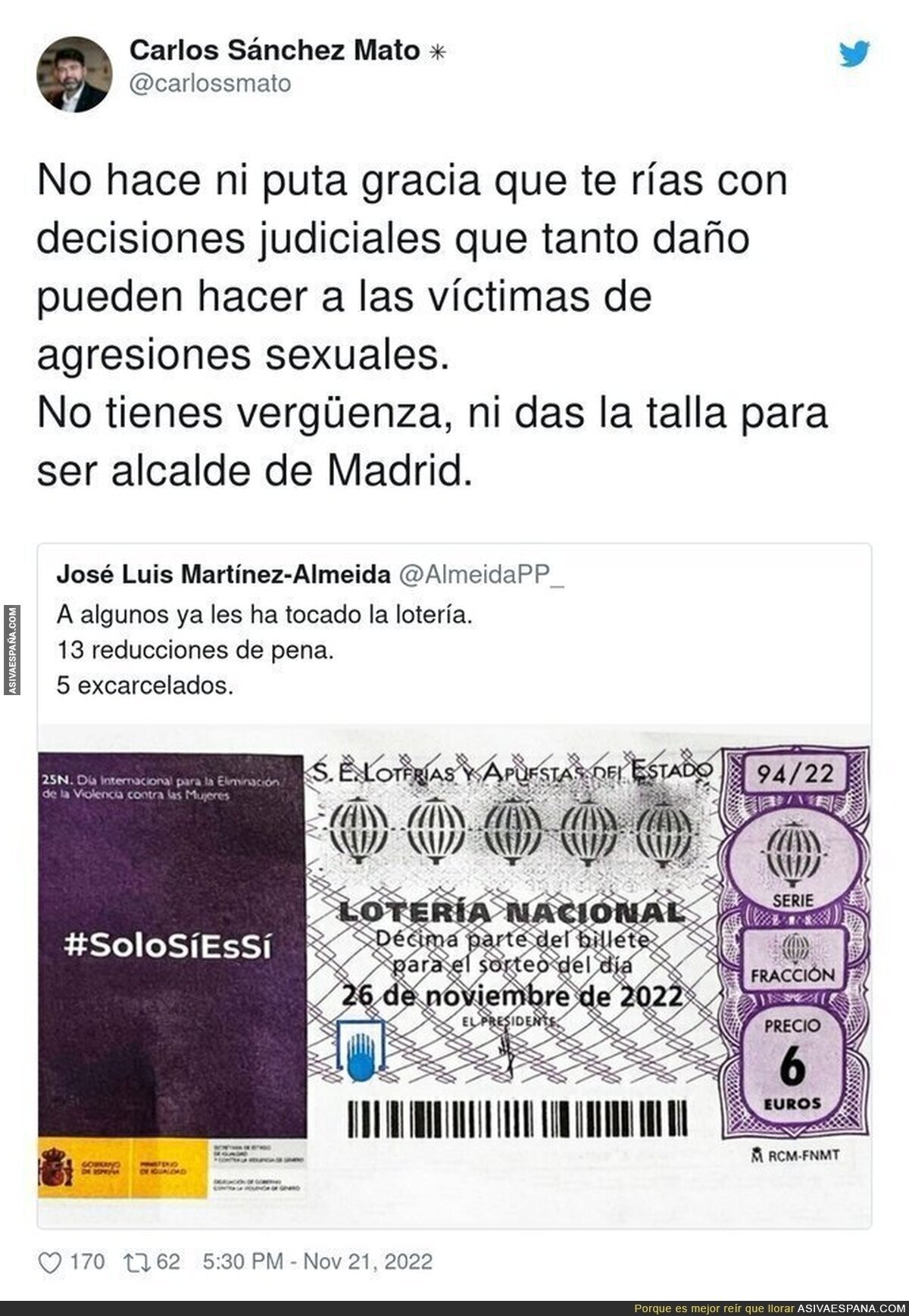 El alcalde de Madrid hace humor cuando no debe