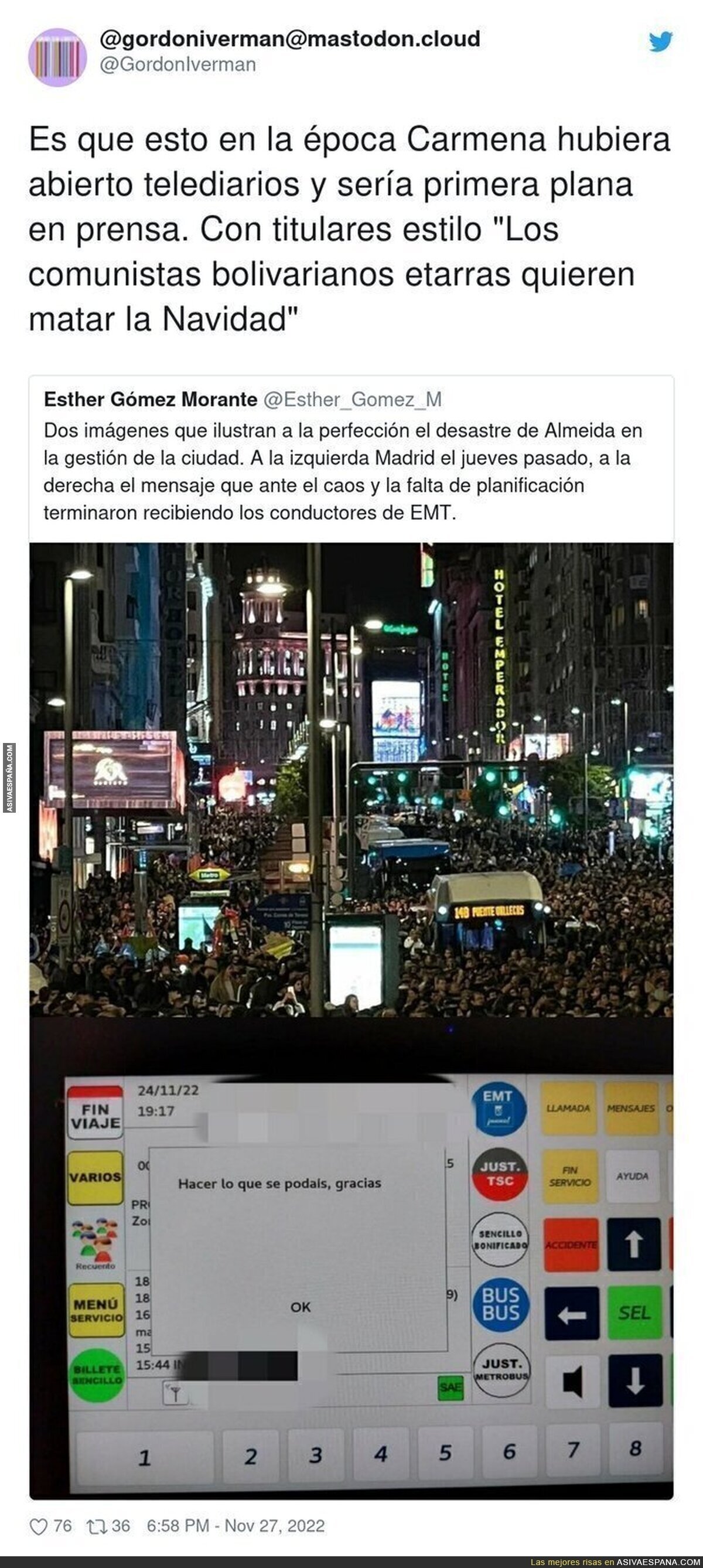 Caos en Madrid a las puertas de Navidad