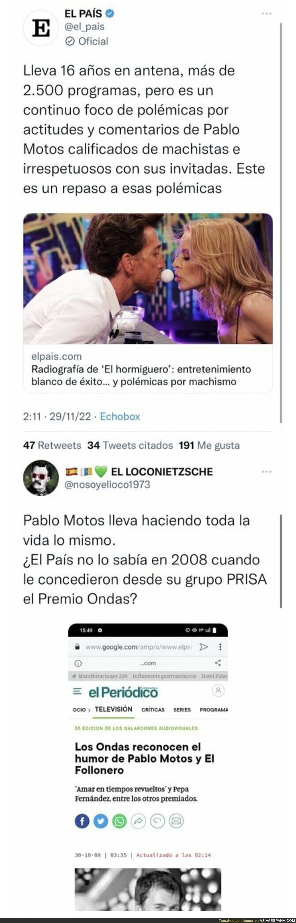 El doble rasero de 'El País' al criticar a 'El Hormiguero' con esto que hizo en el pasado