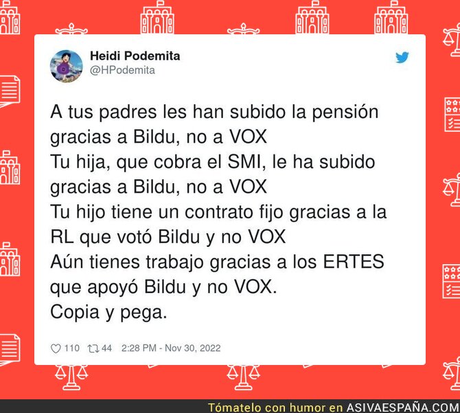 Los beneficios que da Bildu para la sociedad