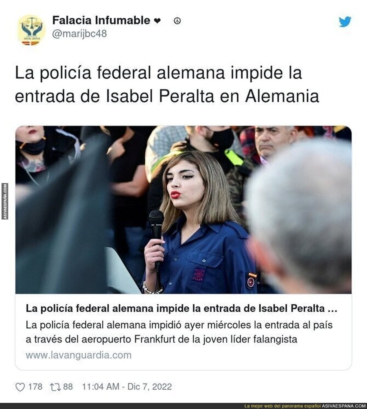 Y en España los medios dándole voz