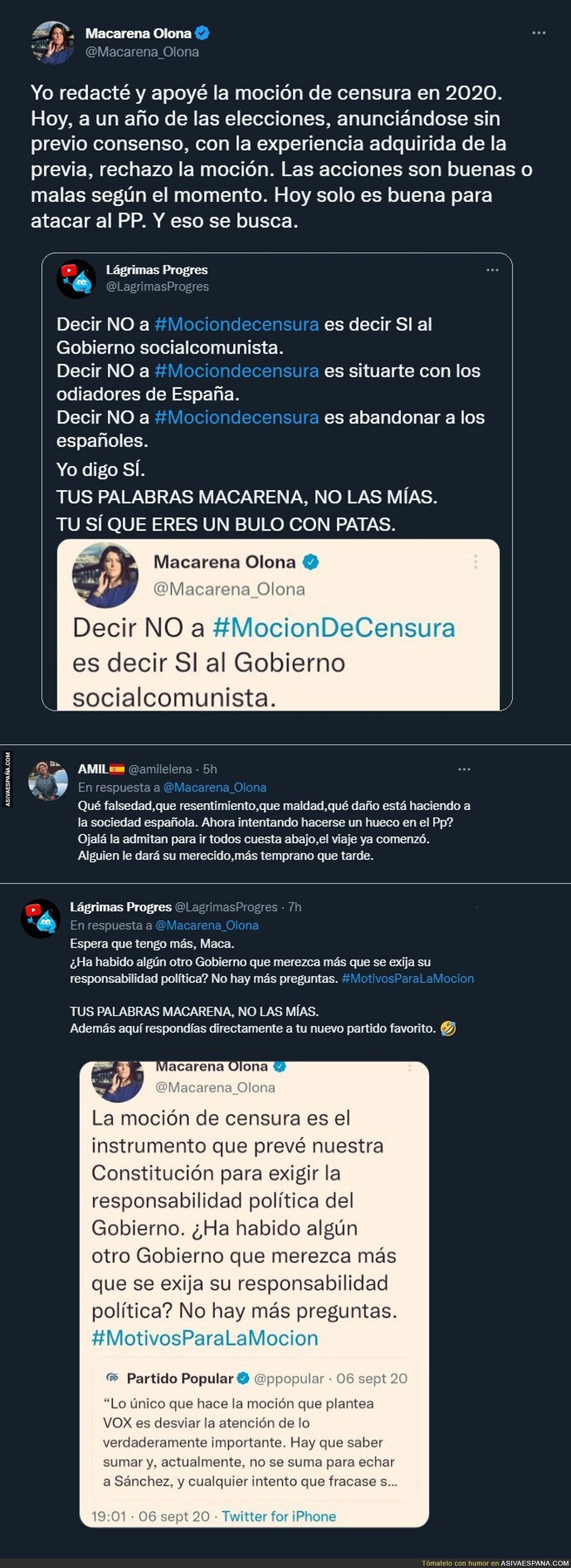 'Según el momento' esto es; si estás en VºX o te han echado. Los que fueron Oloners alucinando con los bandazos de Macarrona, ahora lamiendo al PP. Pillar palomitas que hay espectáculo