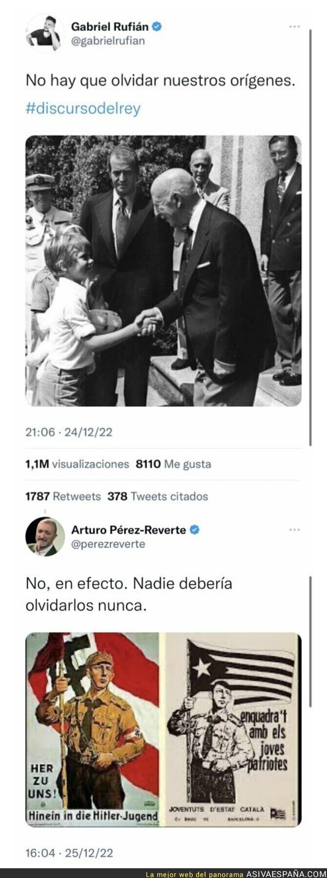Arturo Pérez Reverte le da un revés antológico a Gabriel Rufián después de hablar de los orígenes