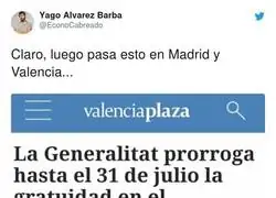 Diferencias entre Madrid y Valencia