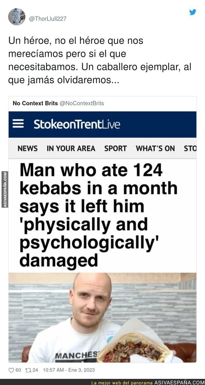 El kebab número 107 le entró mal