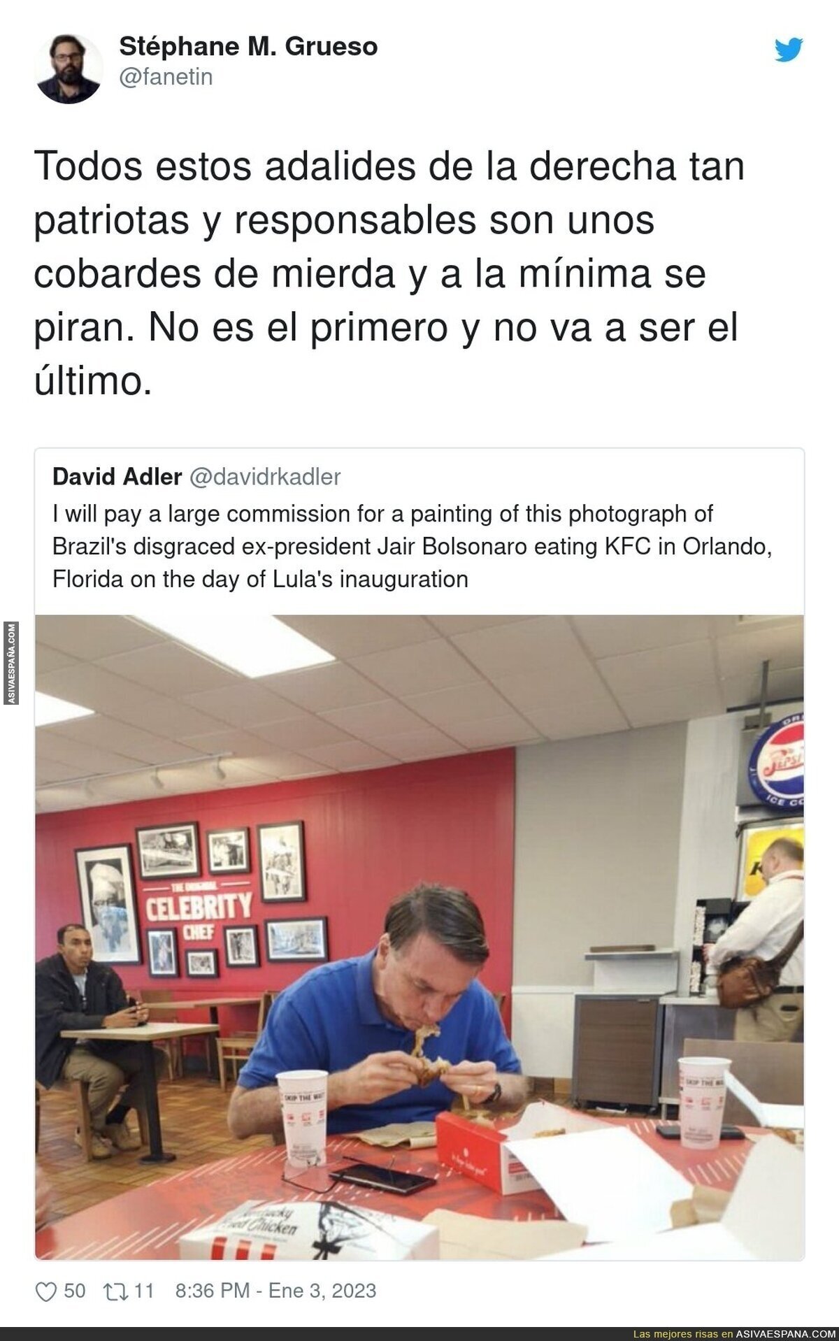 Bolsonaro huyó como una rata