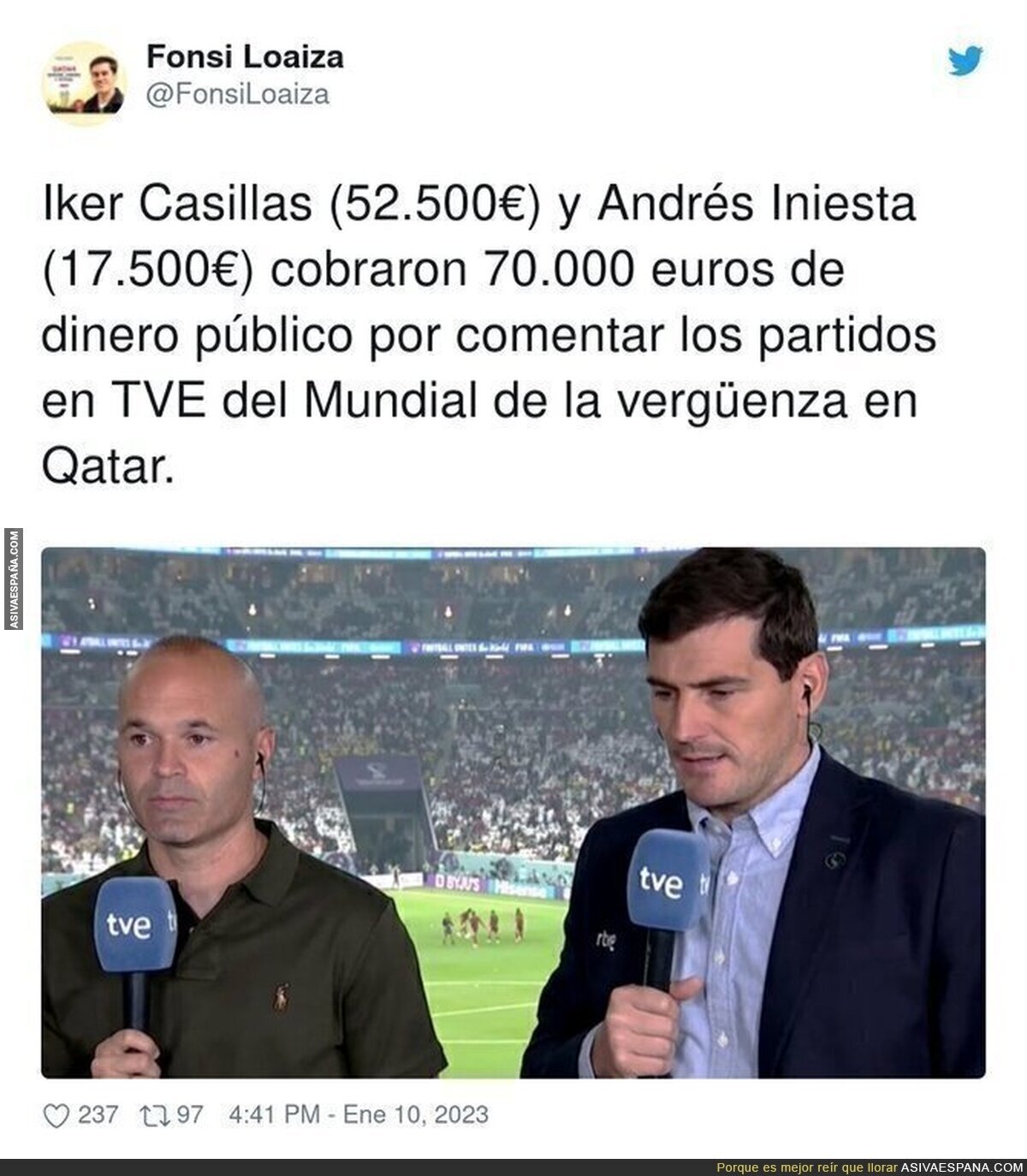 El salario de lujo para comentar el Mundial en RTVE