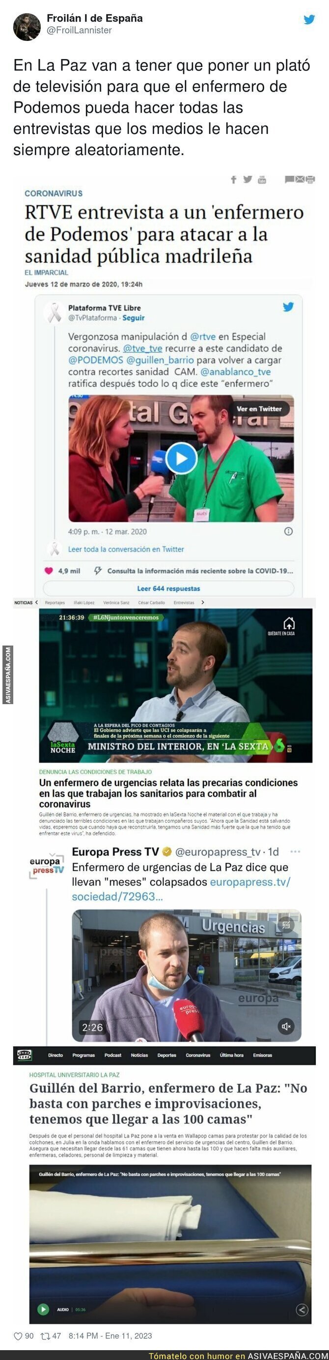 El Hospital de la Paz es un plató de Podemitas