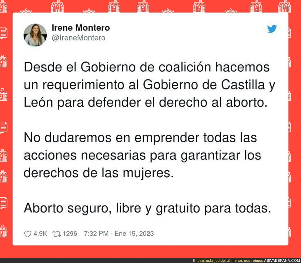 Irene Montero reacciona ante las barbaridades de VOX en Castilla y León