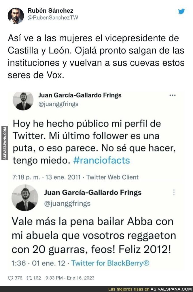 El nivel de Juan García-Gallardo en sus inicios de Twitter es muy asqueroso