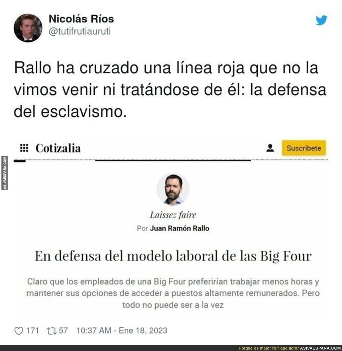 Juan Ramón Rallo se vuelve a superar