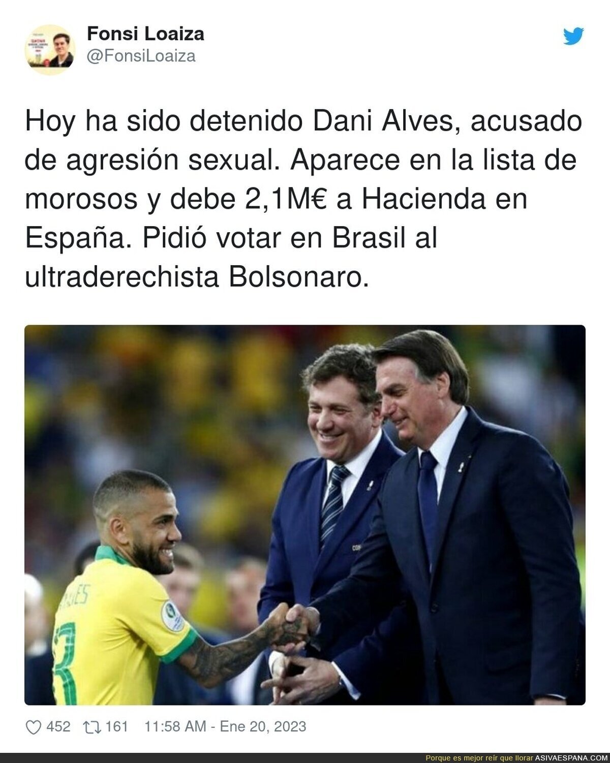 Ahora se entiende el voto de Dani Alves