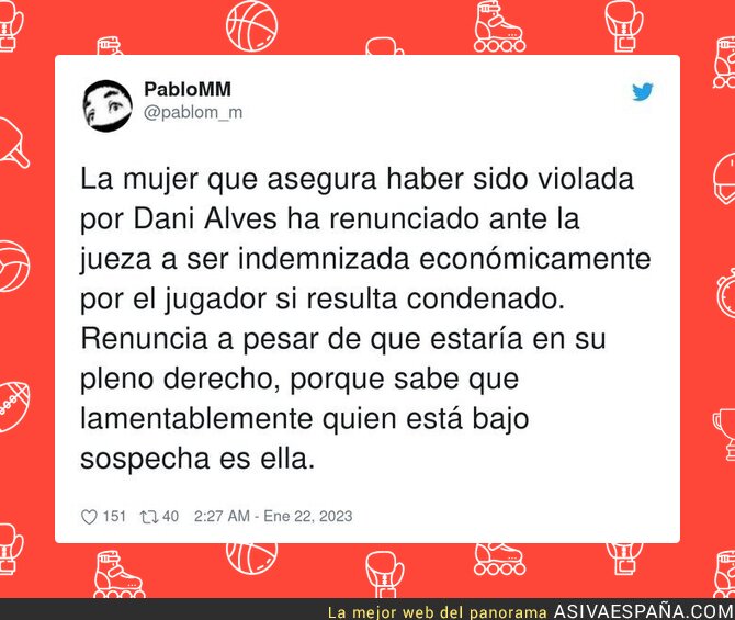 Lamentable lo que se está viviendo con Dani Alves