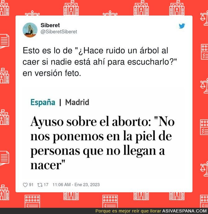Surrealista la frase de Ayuso