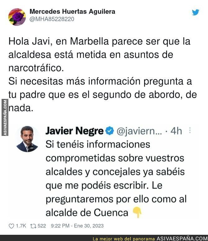 Javier Negre tiene información de primera mano