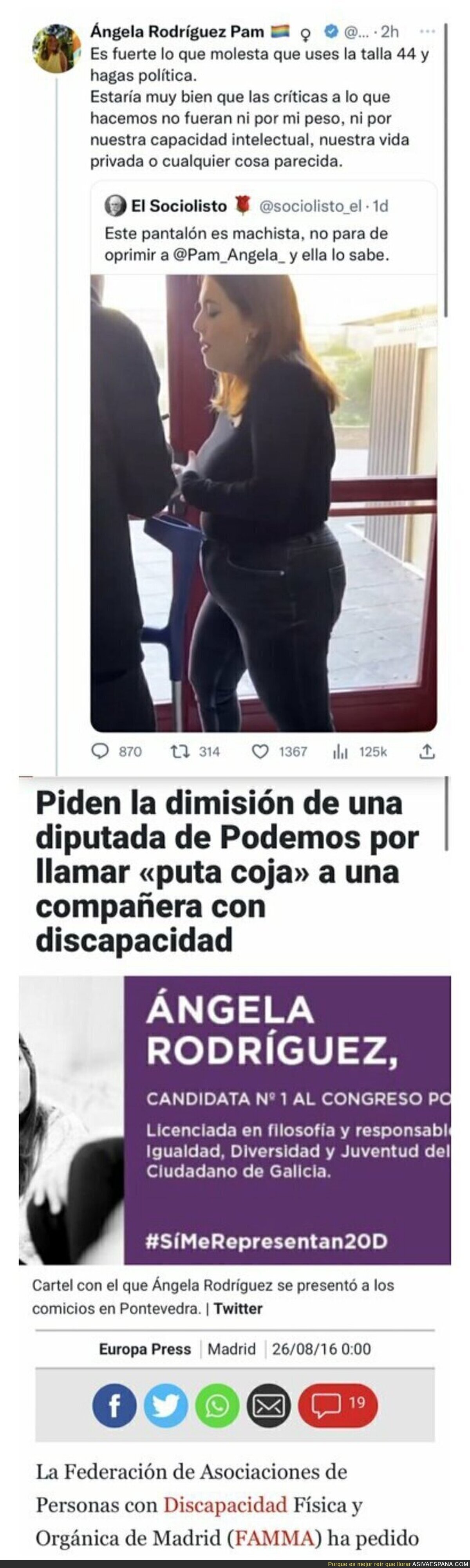 Ángela Rodríguez Pam (Podemos) no está para dar mucho ejemplo