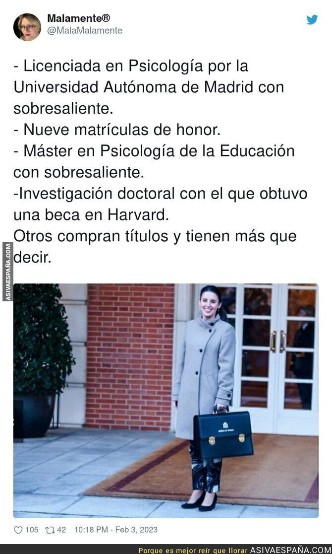 El gran currículum de Irene Montero que muchos querrían tener
