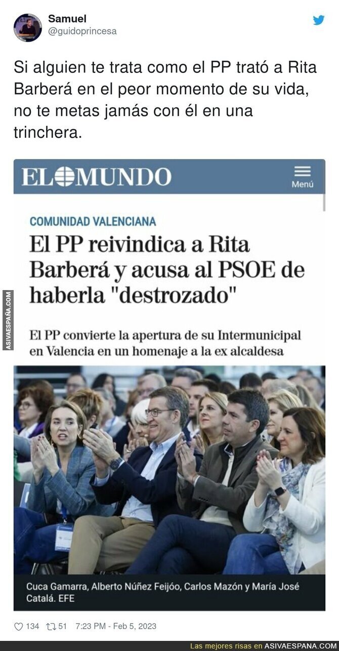 Nadie trató peor a Rita Barberá que el propio PP
