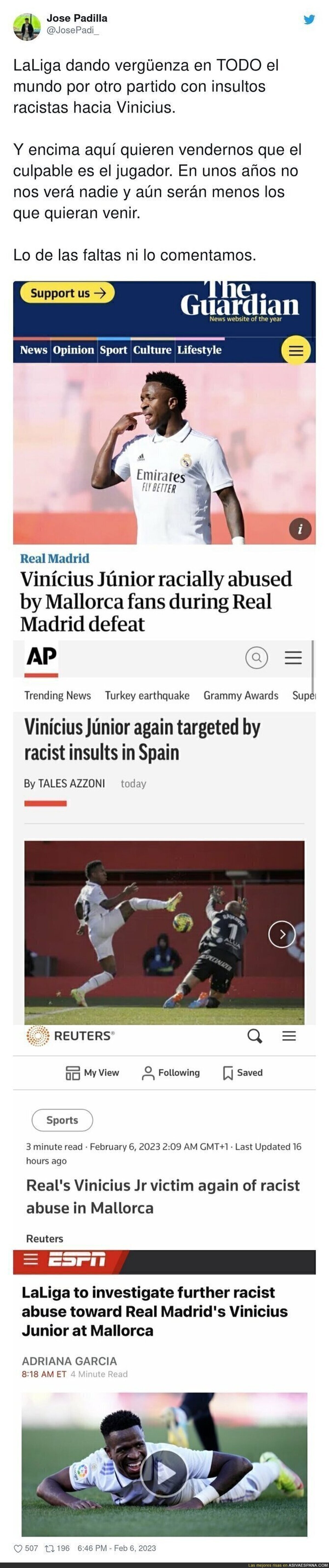 España es el hazmerreír del Mundo por el tema Vinicius