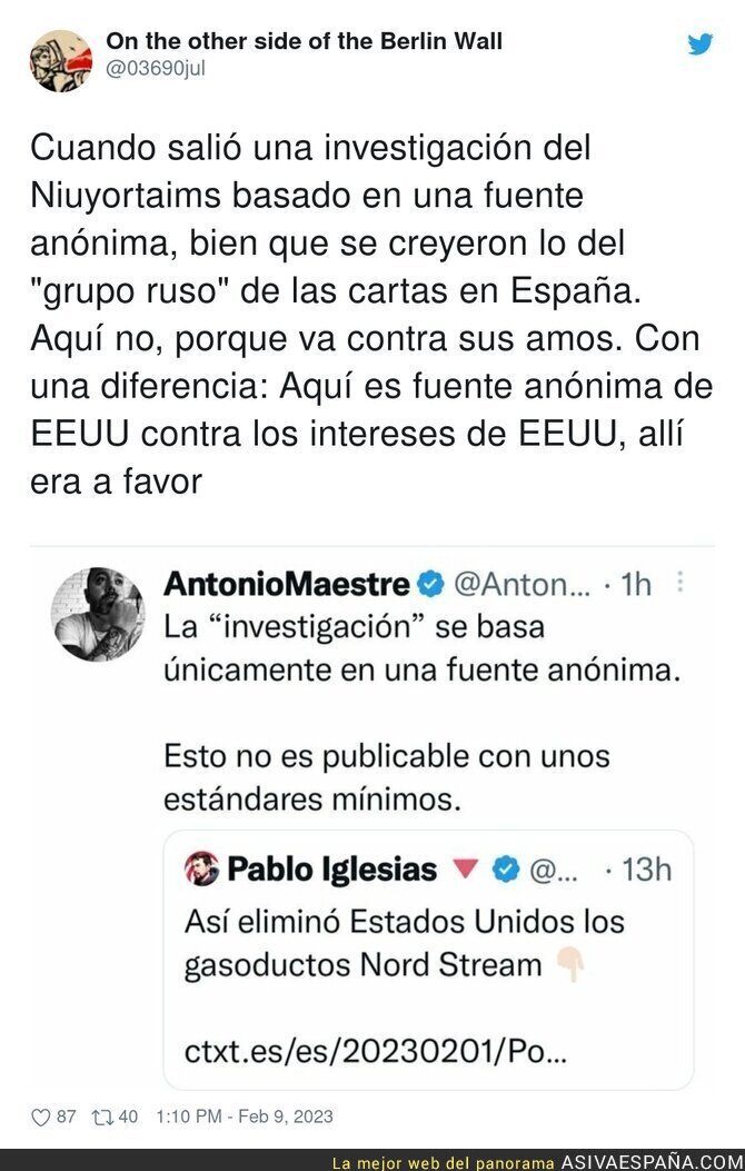 Antonio Maestre debe dudar de la información para seguir saliendo con Ferreras en televisión