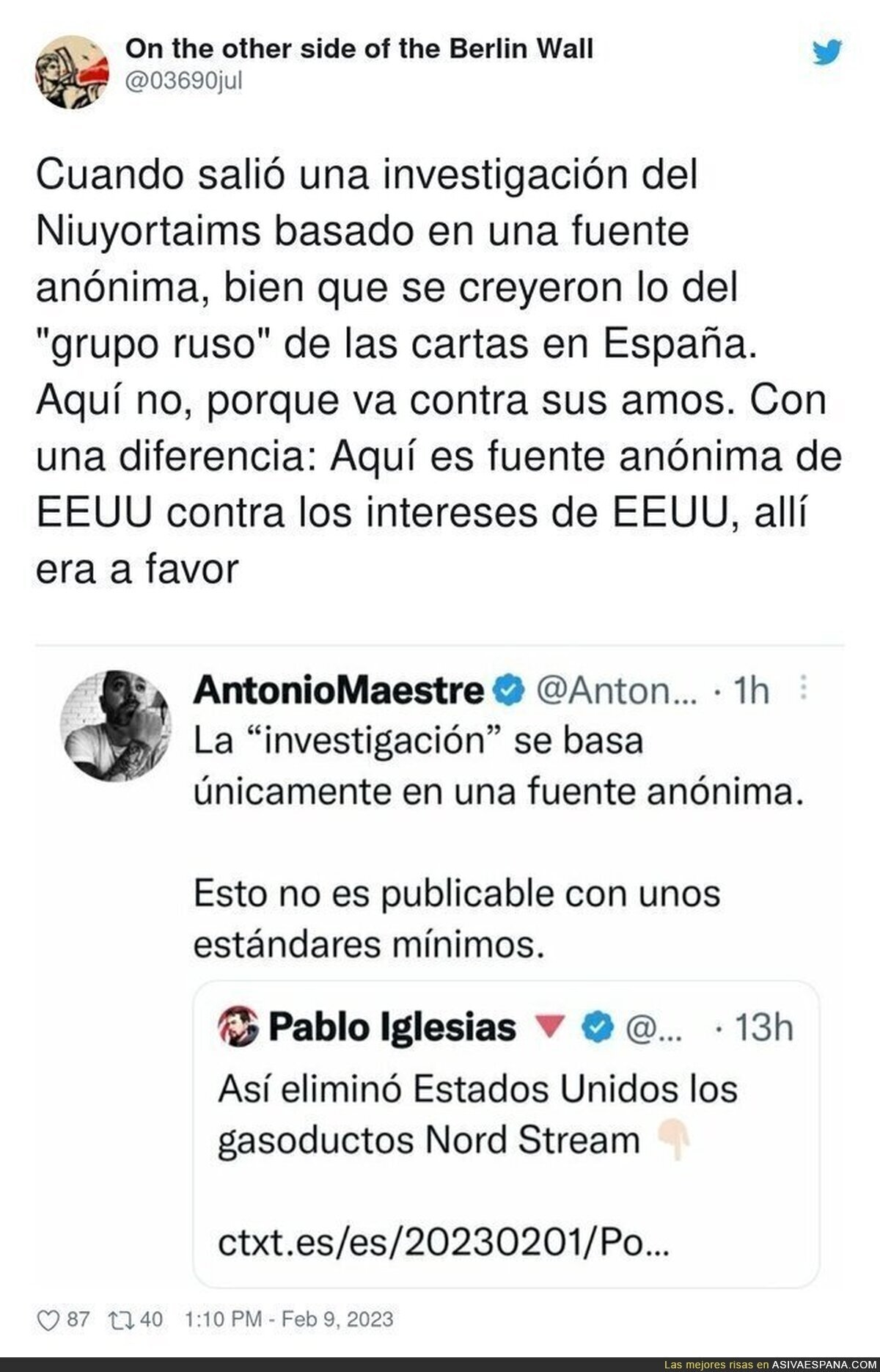 Antonio Maestre debe dudar de la información para seguir saliendo con Ferreras en televisión