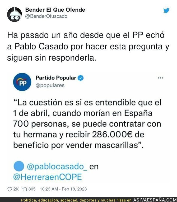 No se olvida lo de Pablo Casado