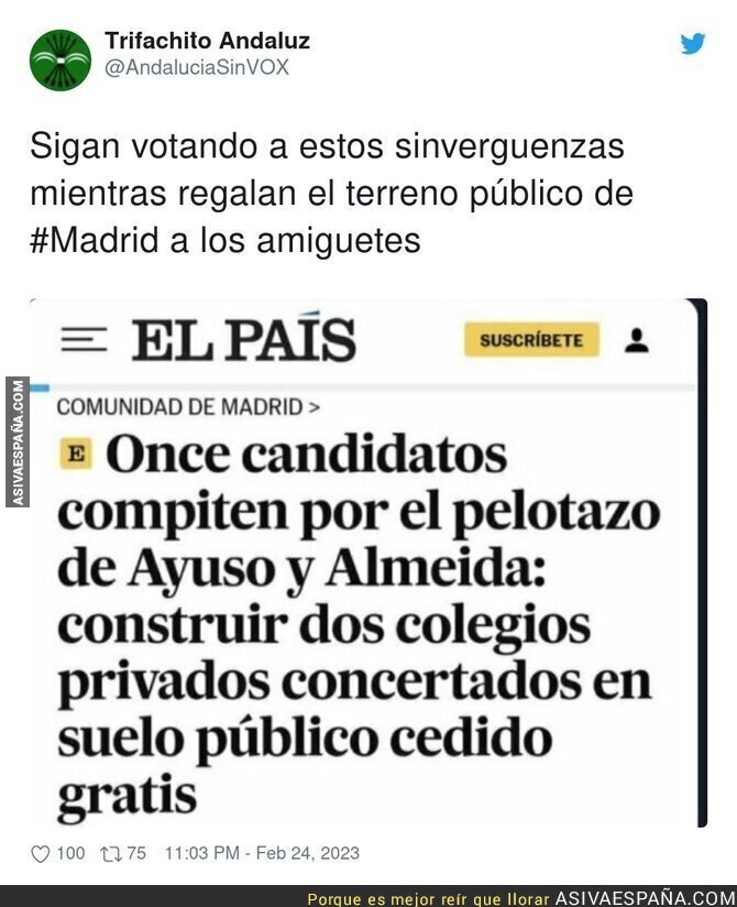 Sigue el cachondeo en Madrid