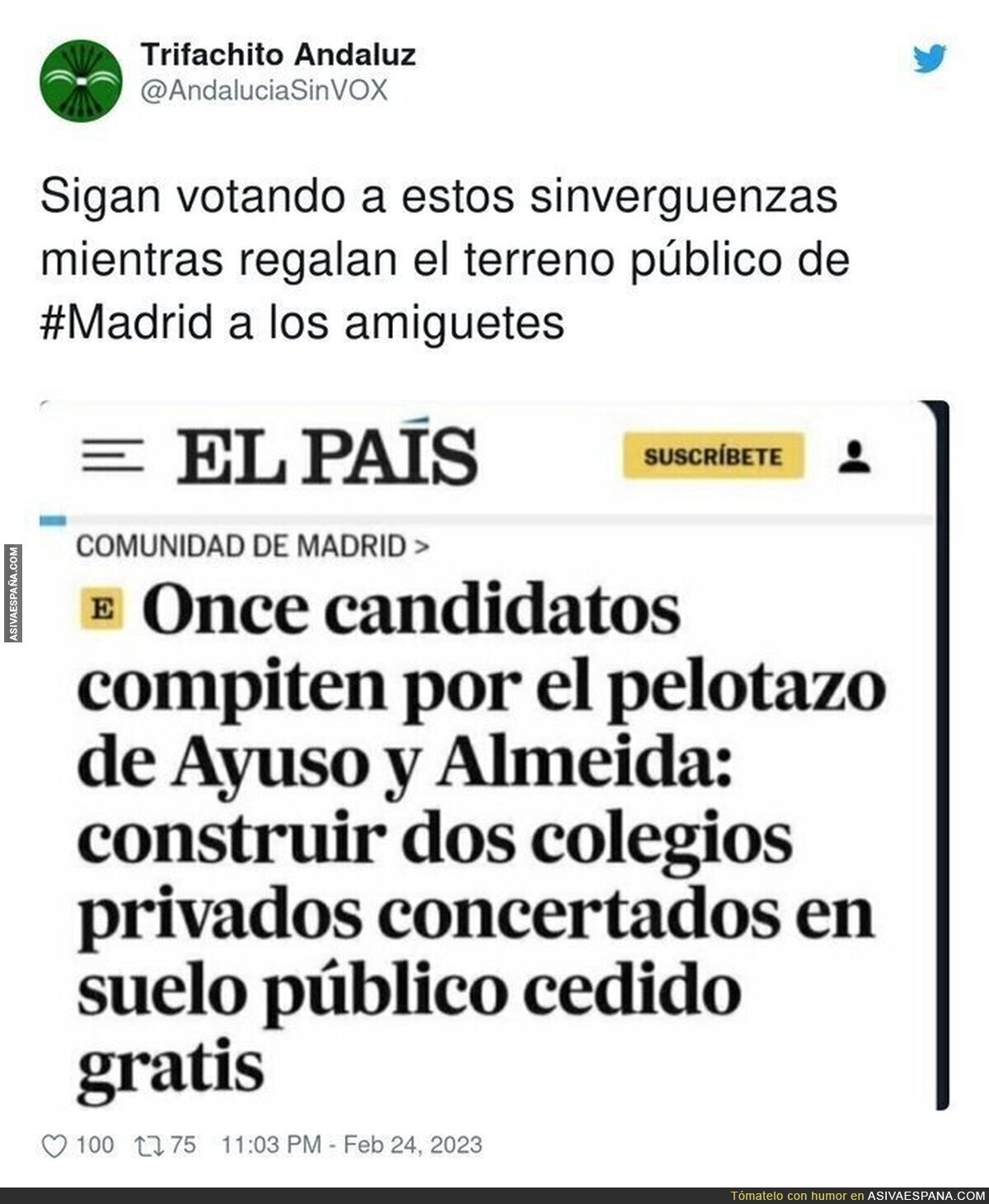 Sigue el cachondeo en Madrid