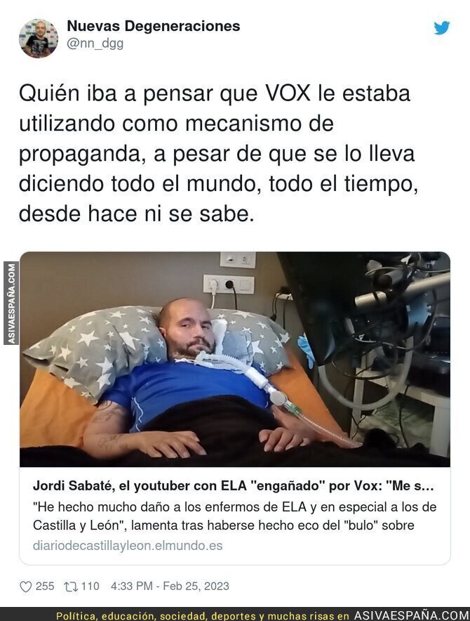 VOX se ríe de los enfermos de ELA