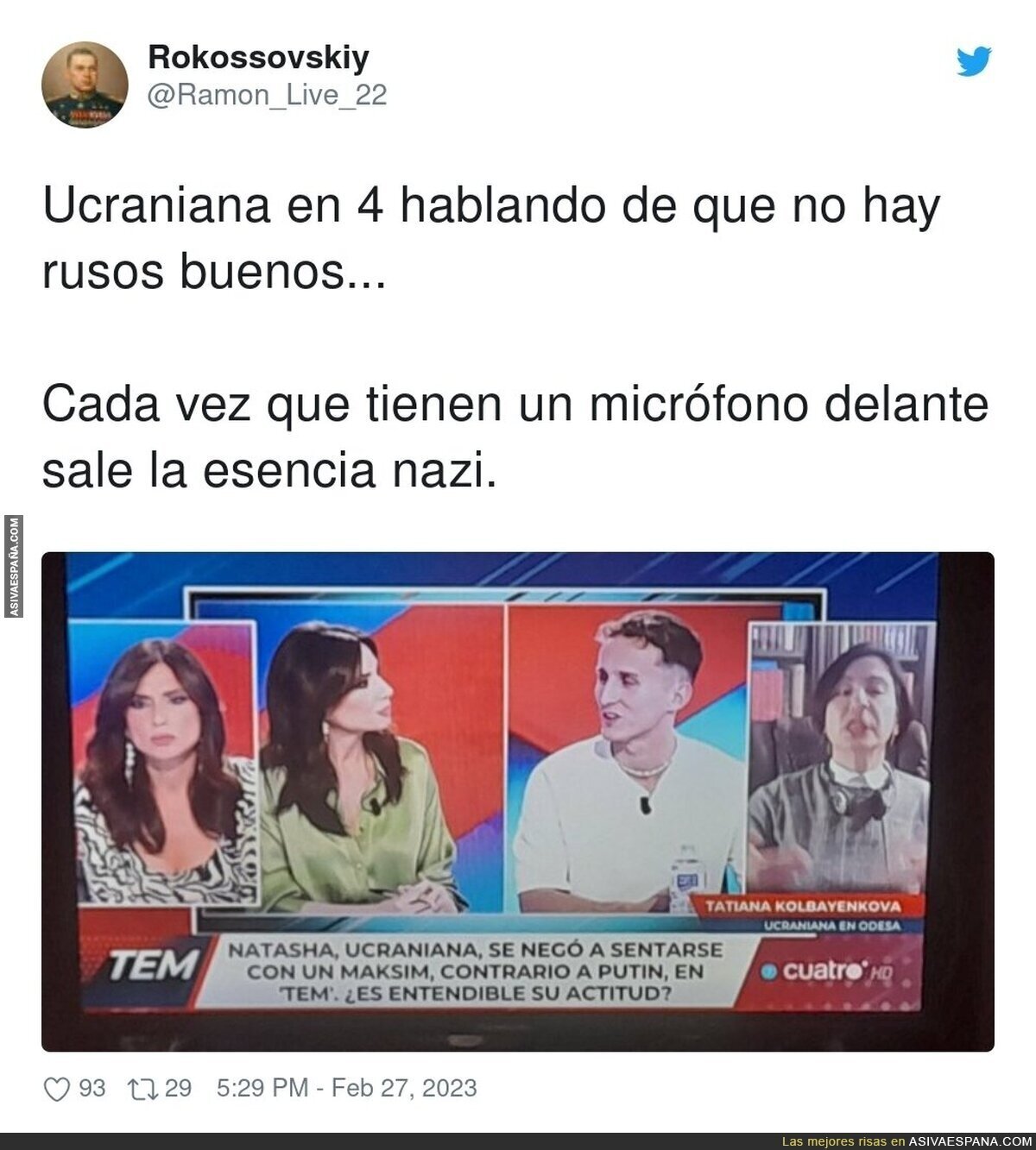 Da miedo a los ucranianos que dan voz en televisión