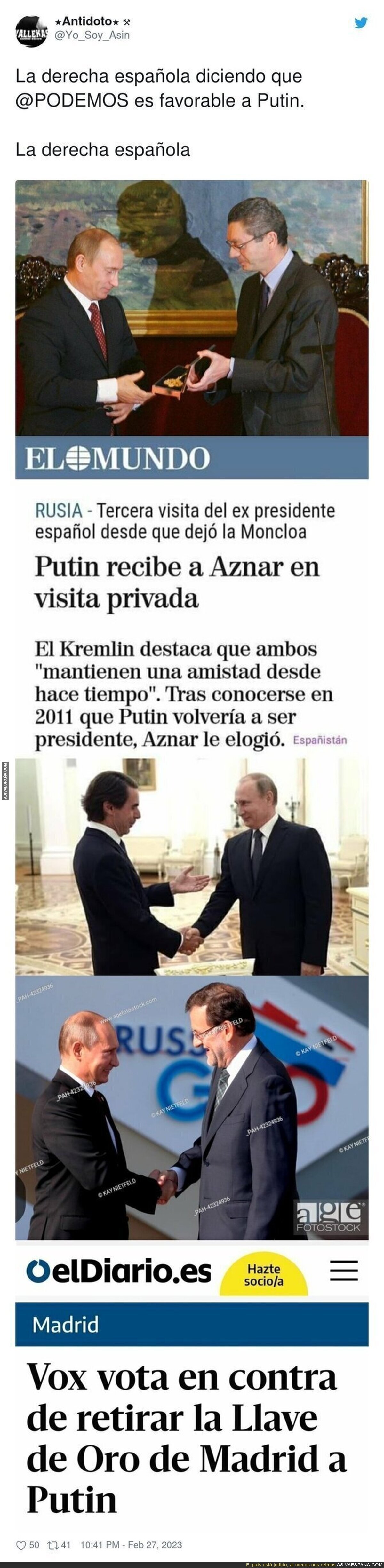 La derecha española es más próxima a Putin de lo que te hacen creer