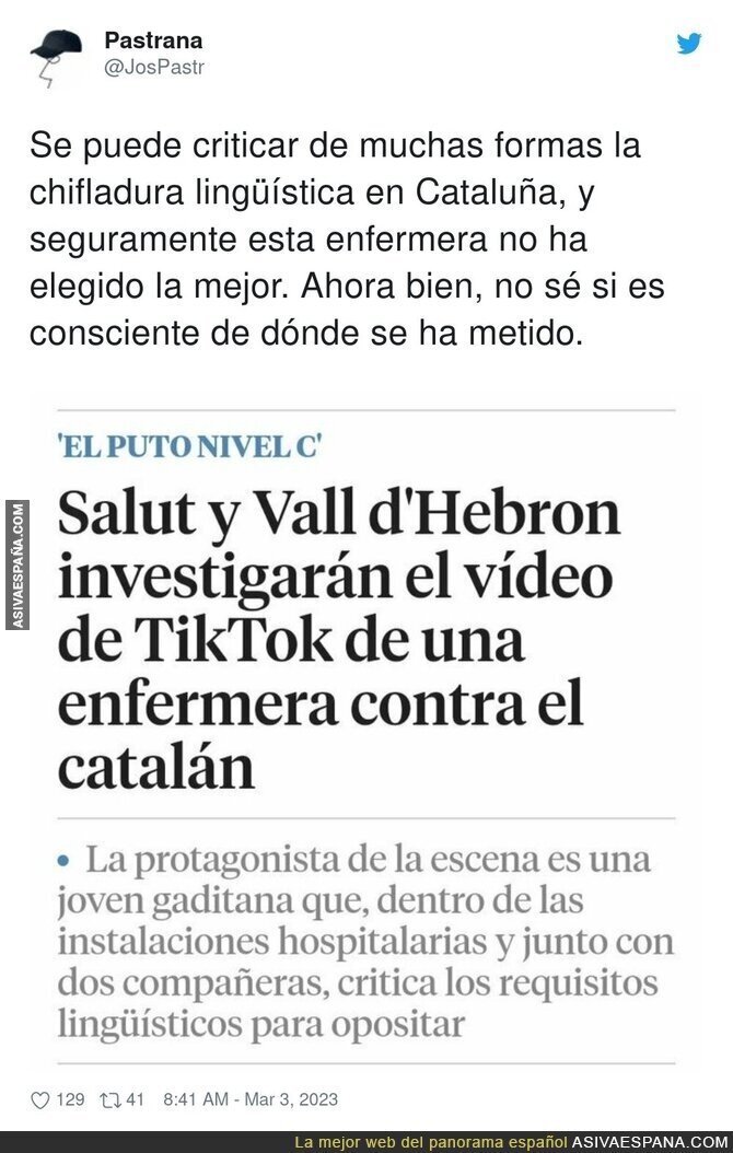 La tiktoker lo va a pagar caro al meterse con el catalán