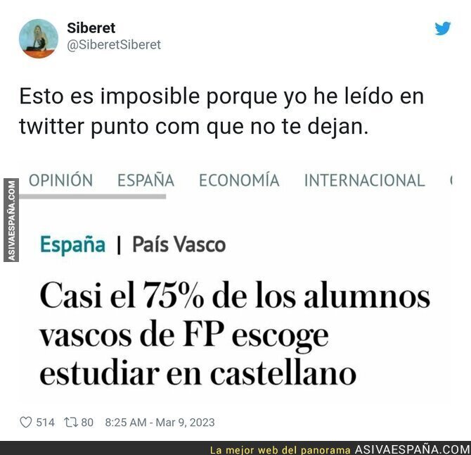 La gente decía que estudiar castellano era impo