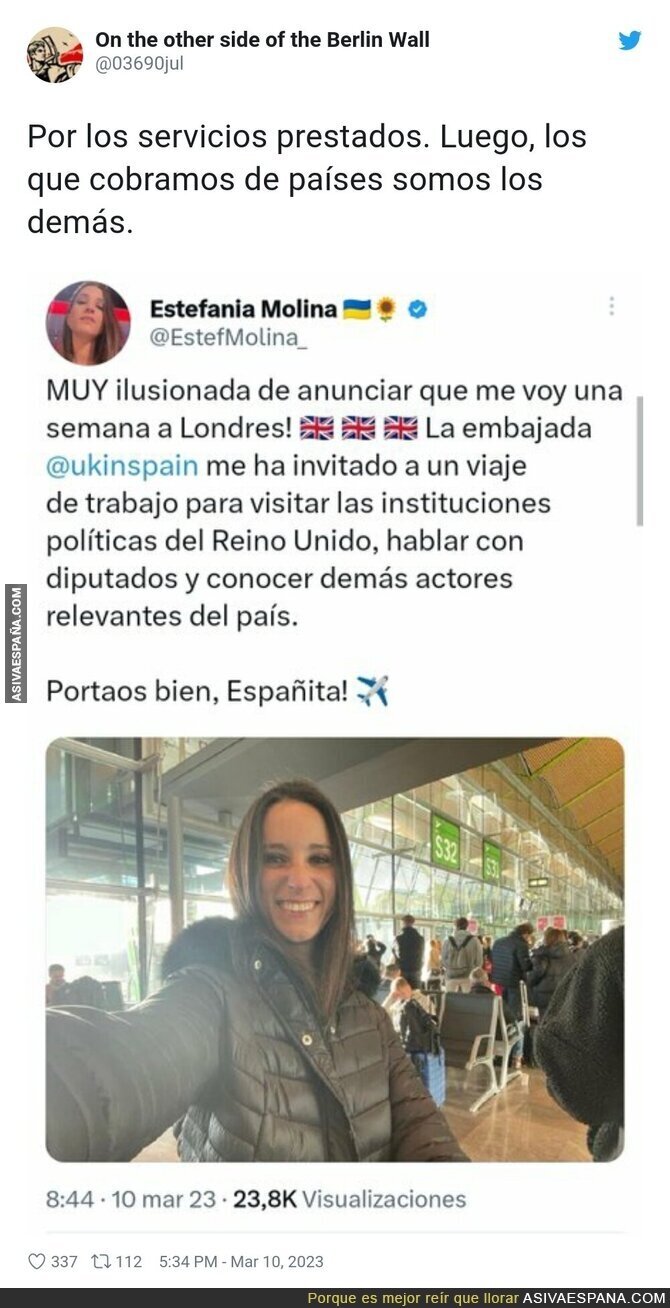 Estefanía Molina se va de España