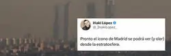 El periodista Iñaki López se queja de la contaminación de Madrid y recibe un revés inesperado