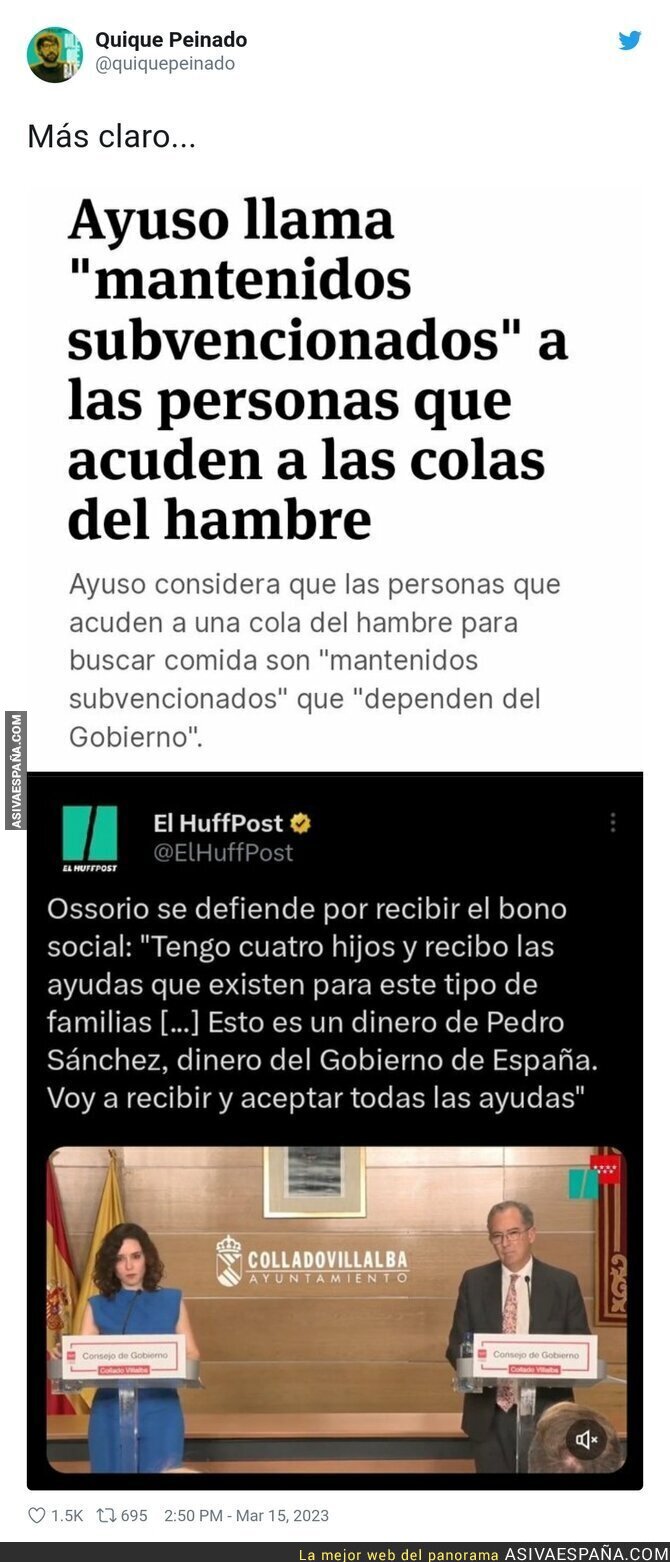 Los mantenidos subvencionados del Gobierno de Ayuso