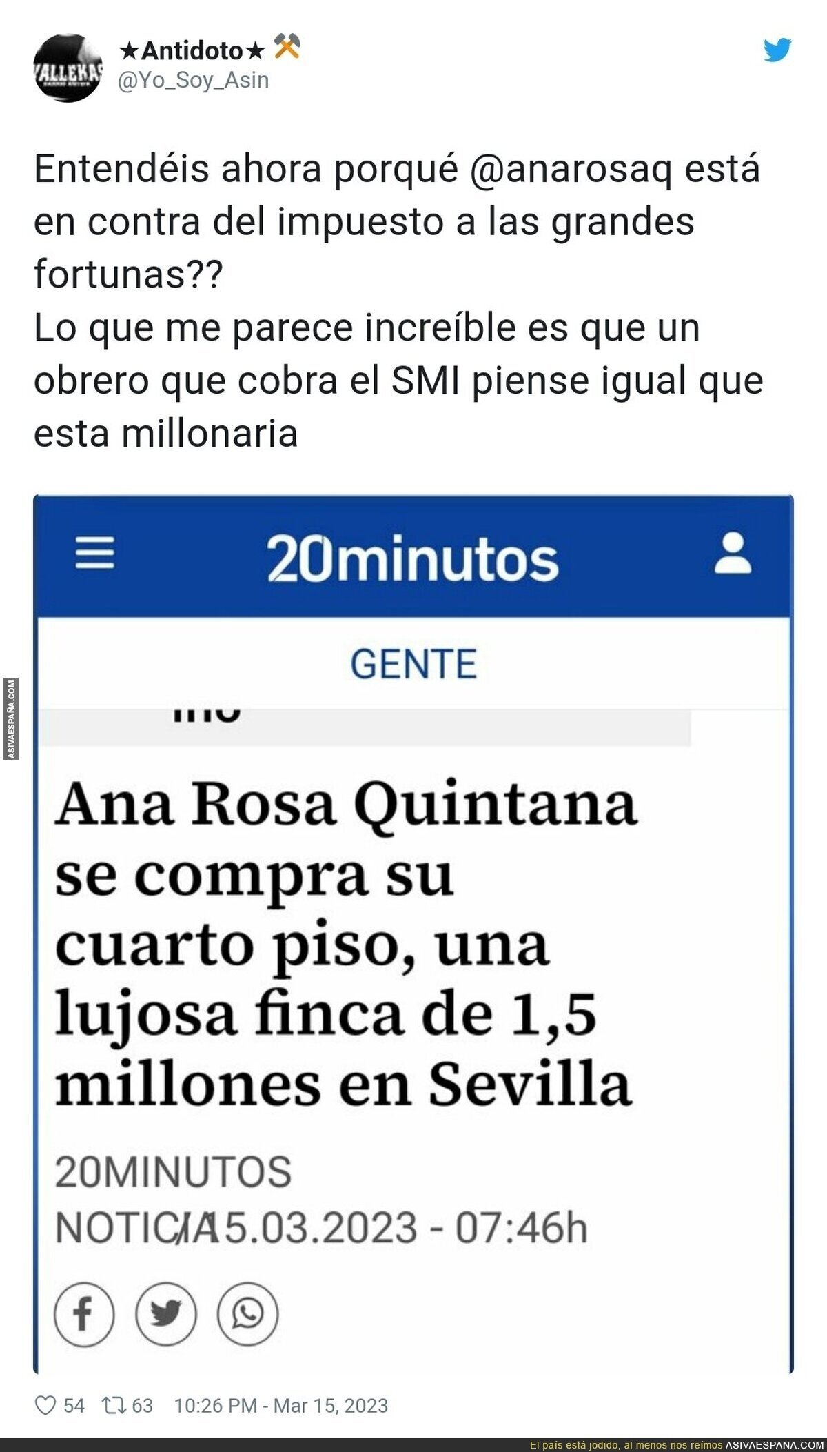 Ana Rosa sigue acumulando propiedades