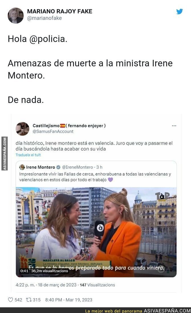 Todo vale contra Irene Montero