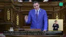 Sánchez, a Vox: "En las calles, agitación. En las tribunas, bronca, insultos... En el Parlamento, dos mociones de censura estériles. Y en todas partes, odio. Eso es lo que ustedes han planteado a la política española durante estos tres años"
